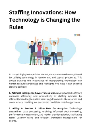 Staffing Innovations How Technology is Changing the Rules