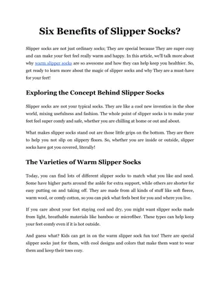 Six Benefits of Slipper Socks_