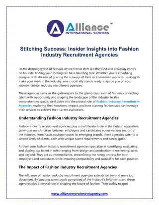 Stitching Success Insider Insights into Fashion Industry Recruitment Agencies