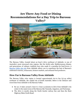 Are There Any Food or Dining Recommendations for a Day Trip to Barossa Valley_