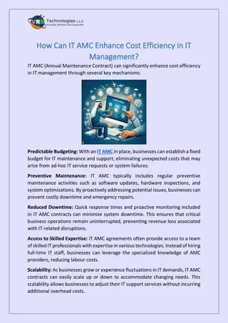 How Can IT AMC Enhance Cost Efficiency in IT Management?