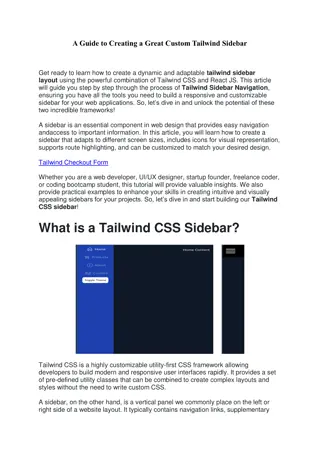 A Guide to Creating a Great Custom Tailwind Sidebar