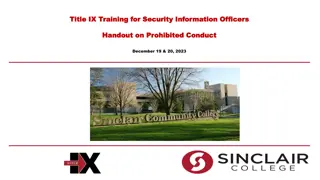 Prohibited Conduct in Title IX Training