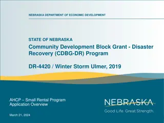 Nebraska Department of Economic Development CDBG-DR Program Overview