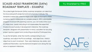 Scaled Agile Framework (SAFe) Roadmap Template Example
