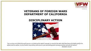 Veterans of Foreign Wars Department of California Disciplinary Actions Overview
