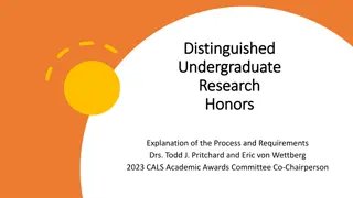 Distinguished Undergraduate Research Honors Process & Requirements