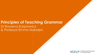 Principles of Teaching Grammar: Key Recommendations and Session Outline