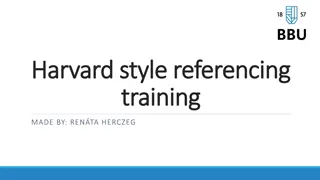 Harvard Style Referencing and Avoiding Plagiarism