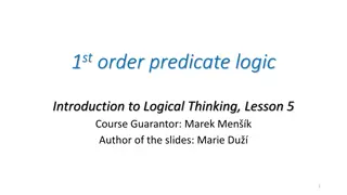 Introduction to 1st Order Predicate Logic in Logical Thinking