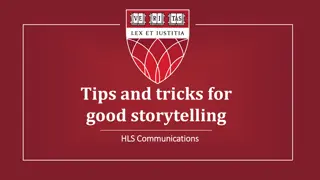 Tips and tricks for good storytelling