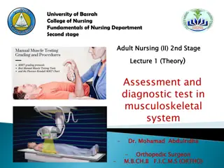 Assessment and Diagnostic Tests in Musculoskeletal System Pain