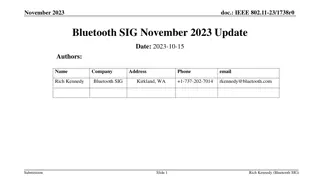 Update on Bluetooth SIG's Spectrum Sharing Plans