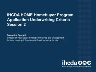 IHCDA HOME Homebuyer Subsidies Program