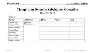 Dynamic Subchannel Operation in IEEE 802.11-23/1892r0: Enhancing Spectral Efficiency