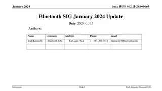 Update on Bluetooth SIG's Plans for Spectrum Sharing in January 2024