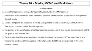 Media, MCMC, and Paid News: Guidance for Election Management