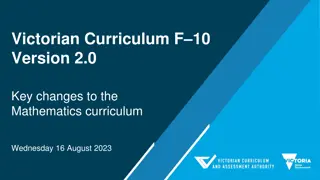 Overview of Victorian Curriculum F-10 Mathematics Revision