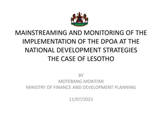Mainstreaming and Monitoring of the DPOA at the National Development Strategies: The Case of Lesotho