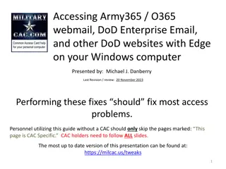 Fixing Access Problems for Army365, O365 Webmail, DoD Enterprise Email on Edge (Windows)