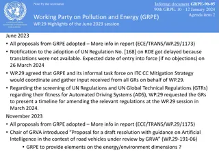 Highlights of GRPE and WP.29 Sessions on Pollution, Energy, and EV Developments