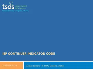 Texas Education Code Updates for IEP Continuer Indicator