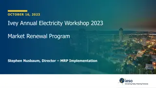Ontario's Market Renewal Program for Electricity Transformation