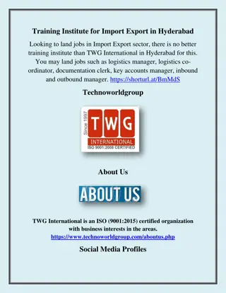 Training Institute for Import Export in Hyderabad, technoworldgroup