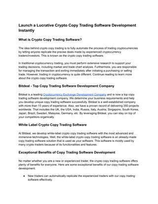 Launch a Lucrative Crypto Copy Trading Software Development Instantly