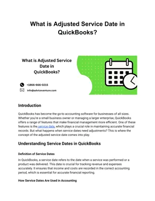 What is Adjusted Service Date in QuickBooks?