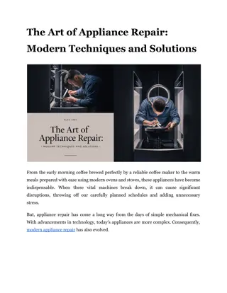 The Art of Appliance Repair_ Modern Techniques and Solutions