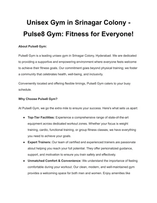 Unisex Gym in Srinagar Colony - Pulse8 Gym_ Fitness for Everyone!