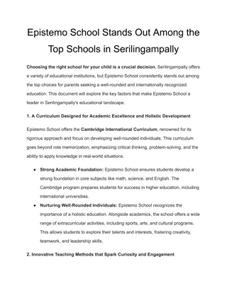 Epistemo School Stands Out Among the Top Schools in Serilingampally