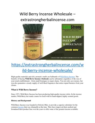 Wild Berry Incense Wholesale - extrastrongherbalincense.com