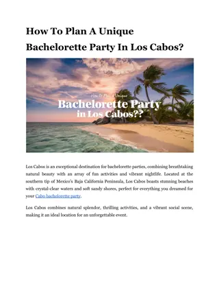 How To Plan A Unique Bachelorette Party In Los Cabos?