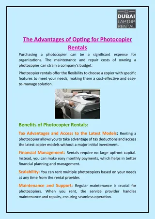 The Advantages of Opting for Photocopier Rentals
