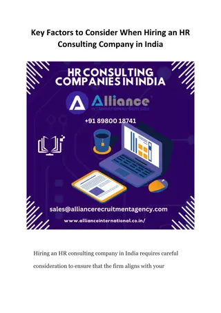 Key Factors to Consider When Hiring an HR Consulting Company in India