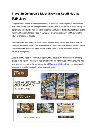 Invest in Gurgaon's Most Growing Retail Hub at M3M Jewel