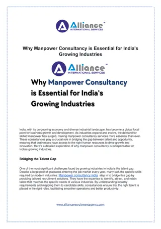 Why Manpower Consultancy is Essential for India's Growing Industries