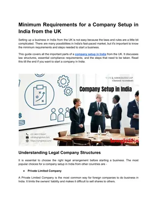 Minimum Requirements for a Company Setup in India from the UK