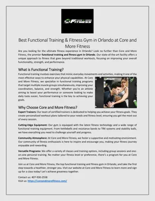 Best Functional Training & Fitness Gym in Orlando at Core and More Fitness