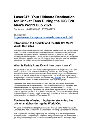 Laser247: Your Ultimate Destination for Cricket Fans During the ICC T20 Men's Wo