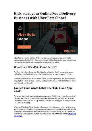 Uber Eats Clone App: UberEats Clone Script