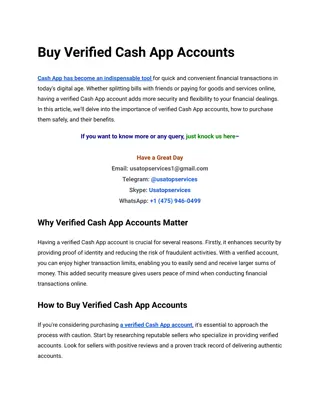 Buy Verified Cash App Accounts For uncommon Business
