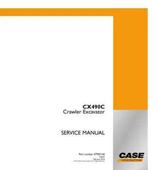 CASE CX490C Crawler Excavator Service Repair Manual Instant Download 3