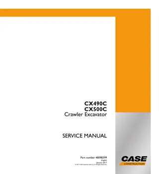 CASE CX490C Crawler Excavator Service Repair Manual Instant Download