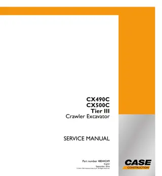 CASE CX500C Tier III Crawler Excavator Service Repair Manual Instant Download