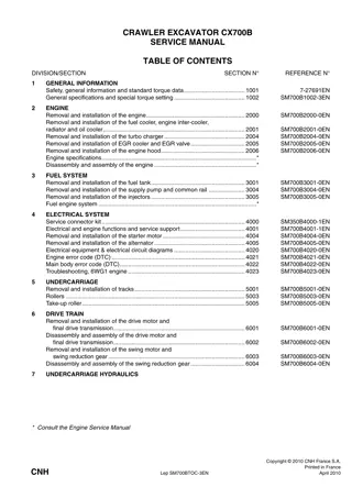 CASE CX700B CRAWLER EXCAVATOR Service Repair Manual Instant Download