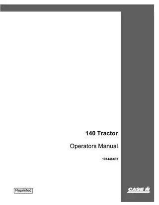 Case IH 140 Tractor Operator’s Manual Instant Download (Publication No.1014464R7)