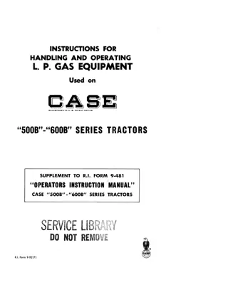 Case IH 500B 600B Series Tractors Operator’s Manual Instant Download (Publication No.9-92171)